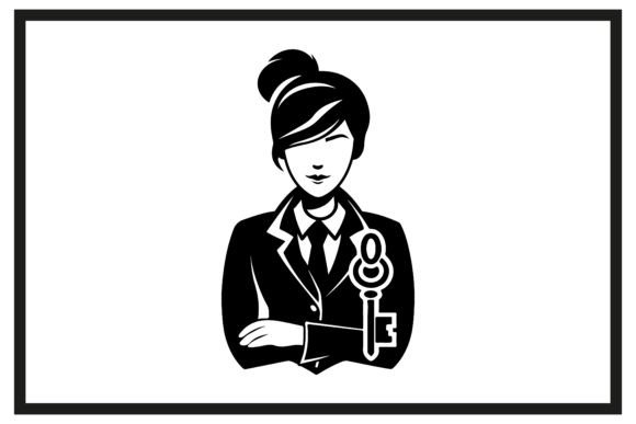 Download Real Estate Agent Silhouette with Key - Estate Collection