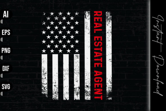 Download Real Estate Agent - Distressed US Flag - Estate Collection