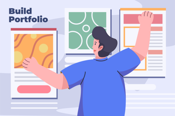 Download Making Portofolio Flat Illustration - Portofolio Collection